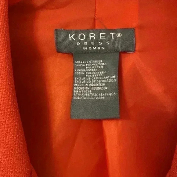 Vintage Koret Dress Woman Size‎ 24W Burnt Orange with Floral Skirt - Picture 2 of 14